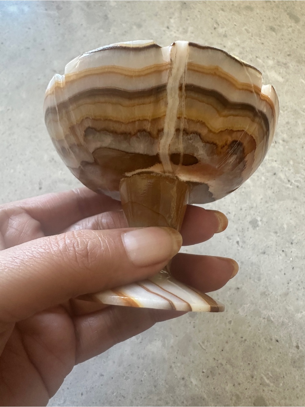 Striped Onyx Chalice compote - Brown & Cream Decorative Cup